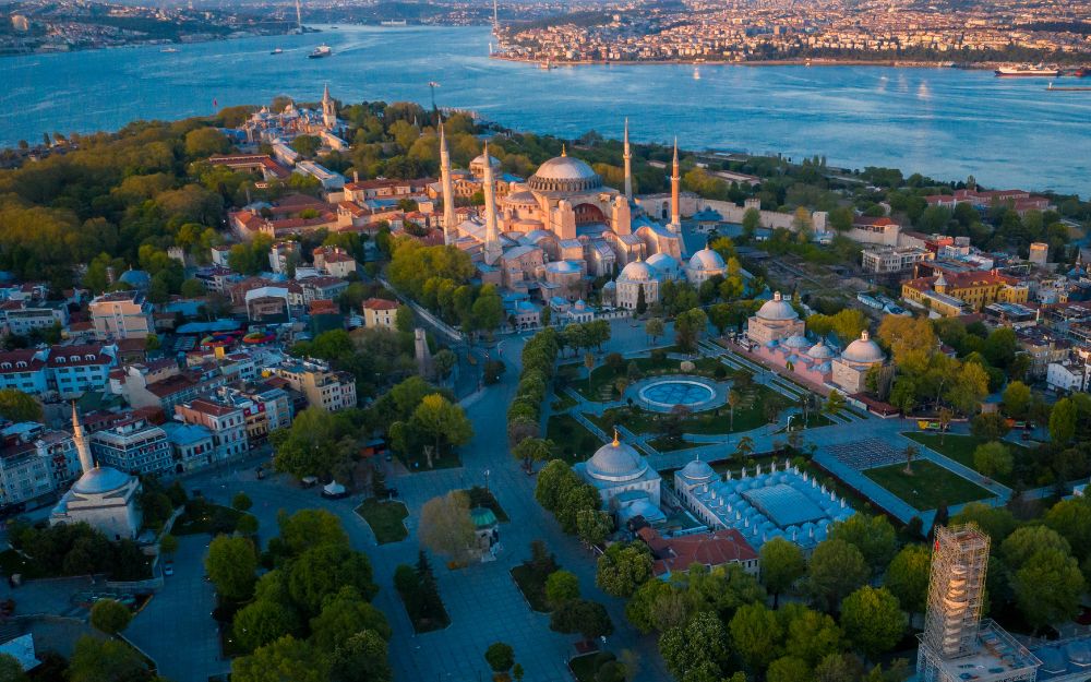 Sultanahmet and the old city peninsula from above