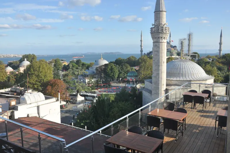 The Old City skyline from the terrace
