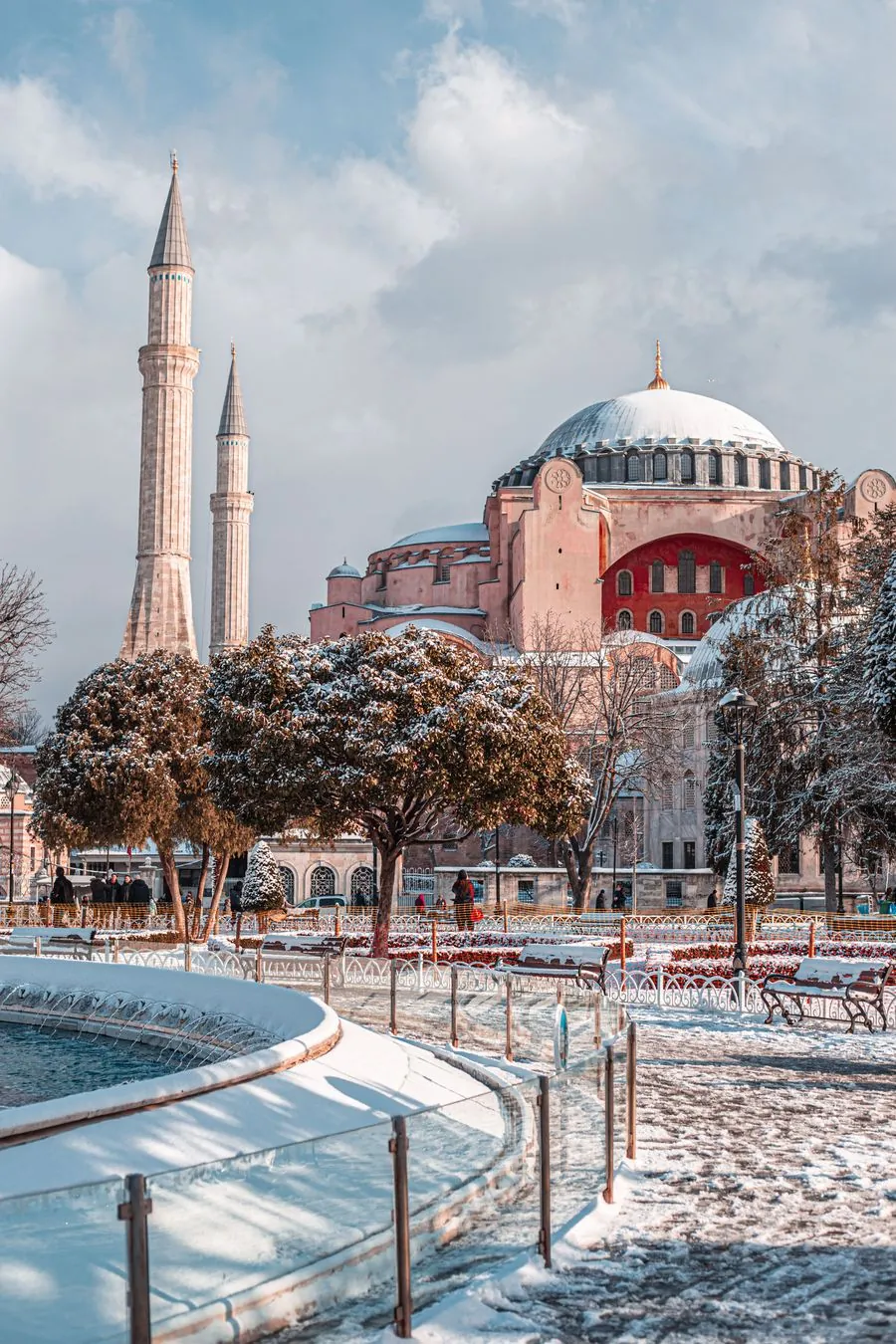 A mosque of the old city under winter light