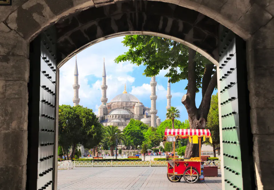 The gate of the Blue Mosque in Sultanahmet